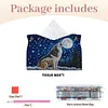 Diamond Art Tissue Box Cover DIY PU Desktop Organizer Large(WOLF)
