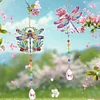 2Pcs Diamond Painting Sun Catcher Crystal Painting Ornaments (Flower Dragonfly)