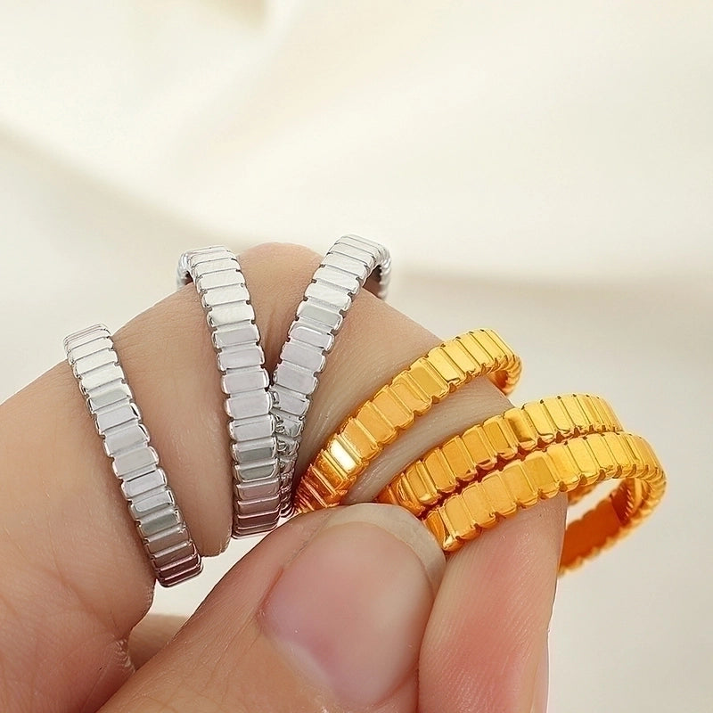 Titanium Steel Minimalist Geometric Plating Rings