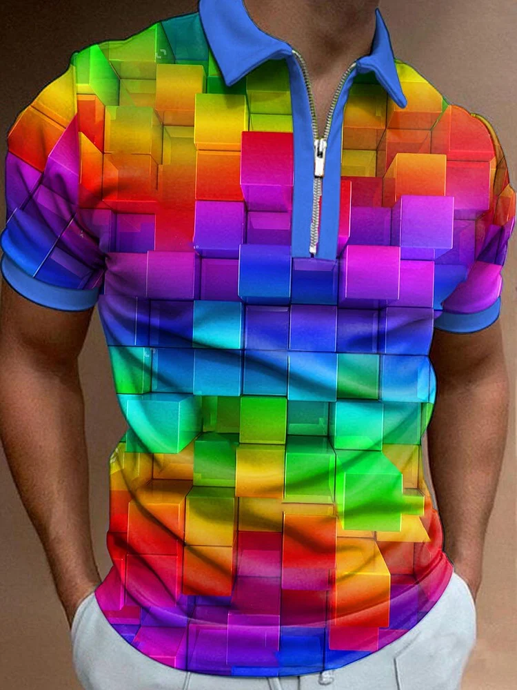 Men's Rainbow 3D Art Patterns Polo Shirt