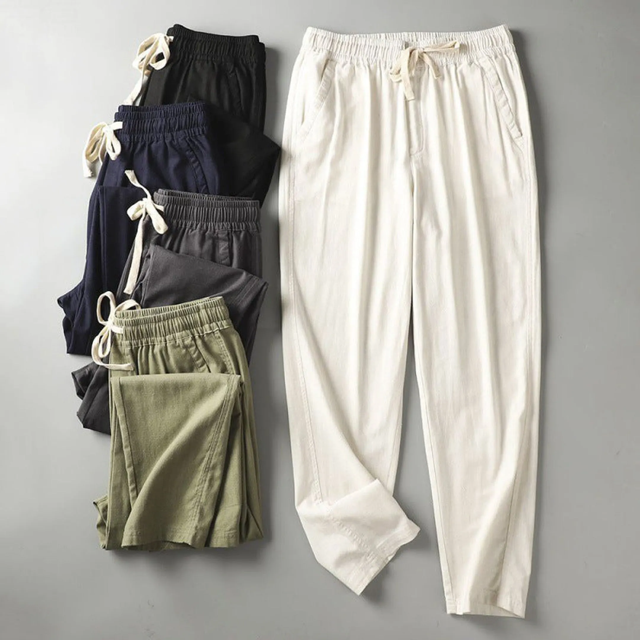 Men's Cotton Drawstring Trousers &ndash; Lightweight Everyday Comfort