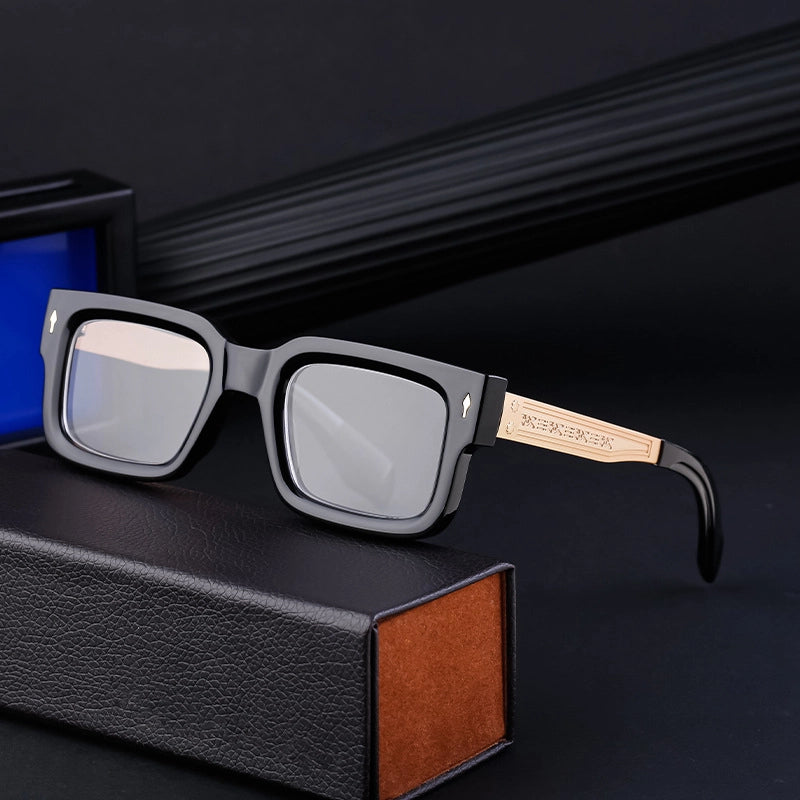 Casual Retro Commute Solid Color Pc Square Full Frame Men’s Sunglasses