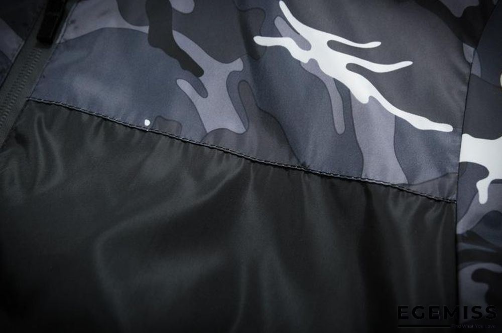 Men's Camouflage Military Casual Zipper Windbreaker Jackets Hooded Coats | EGEMISS