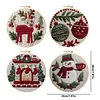 Christmas 11CT DIY Embroidery Needlepoint 25x25cm Holiday Craft Starter Set with Hoop and Scissors