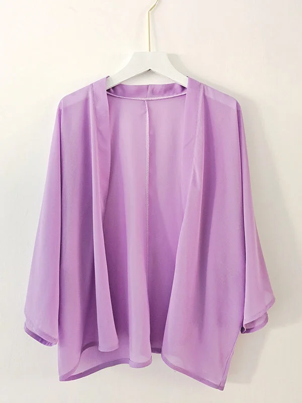Women's Sheer Chiffon Loose Kimono Cardigan Capes Top