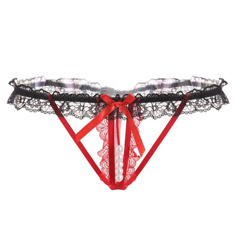 Sexy Panties Women Underwear Lace Women's Pants Sexy Lace Thongs Hollow Sexy Ladies Erotic Panties Pearl Erotic Women