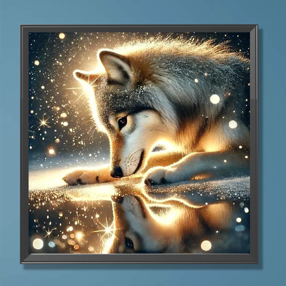 Diamond Painting - Full Round Drill - Snow Wolf(Canvas|30*30cm)