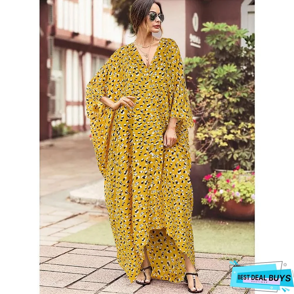 New Women's Summer Loose Wave Point Large Skirt Irregular Dress