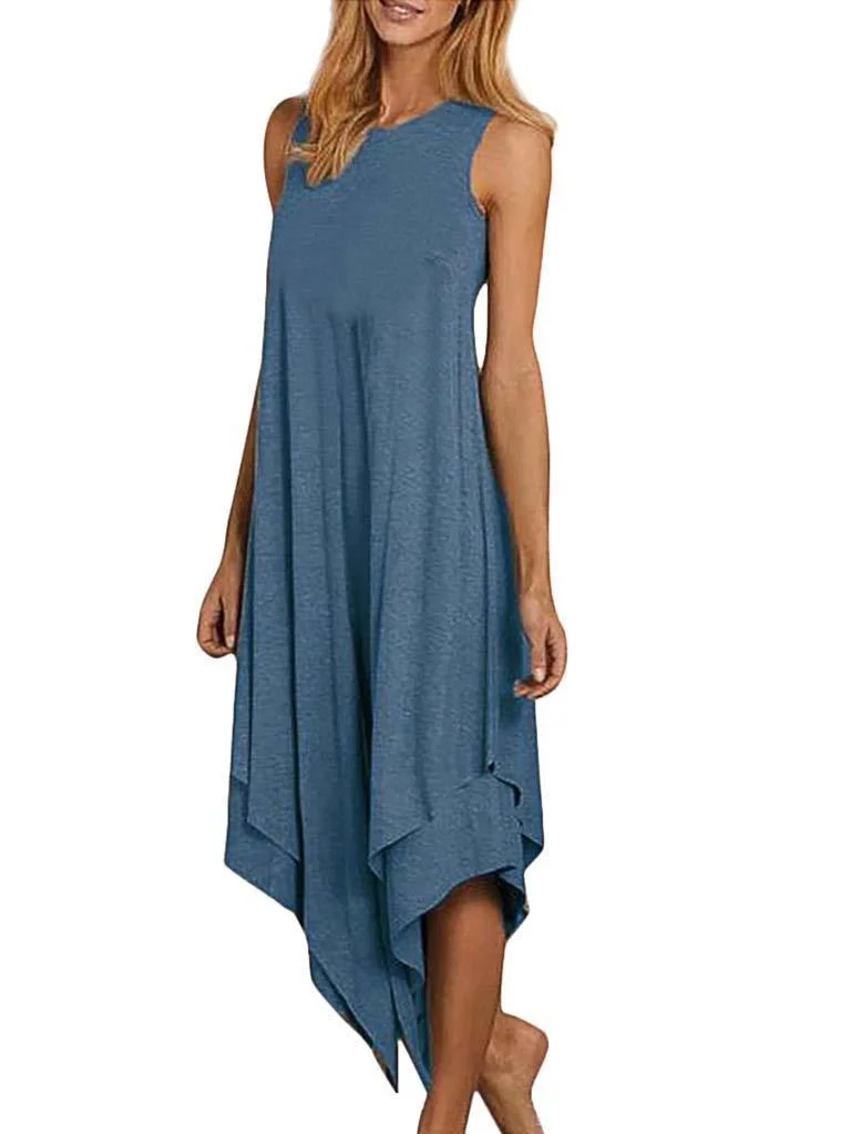 Women's Sleeveless Scoop Neck Max Dress