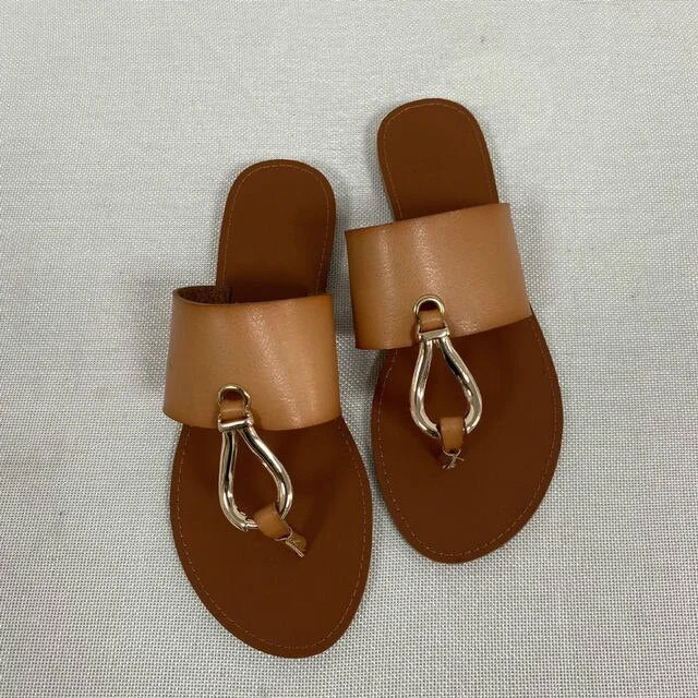 New Leather Sandals Women Summer Shoes Flat Bottom Woman Sandals Open Toe Outside Beach Shoes Fashion Ladies Slides Size 36-41