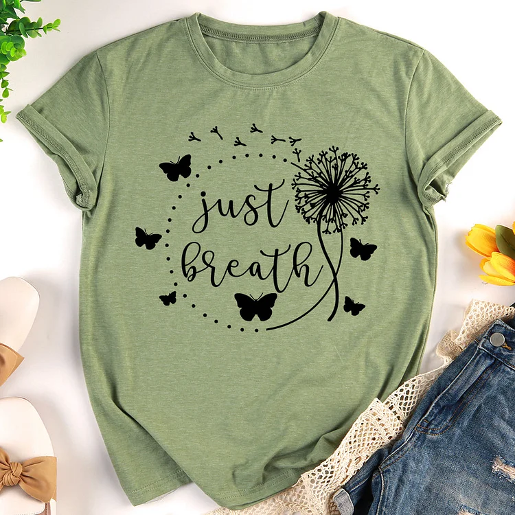 ANB - Just Breathe with Butterflies and dandelios T-shirt Tee -012730