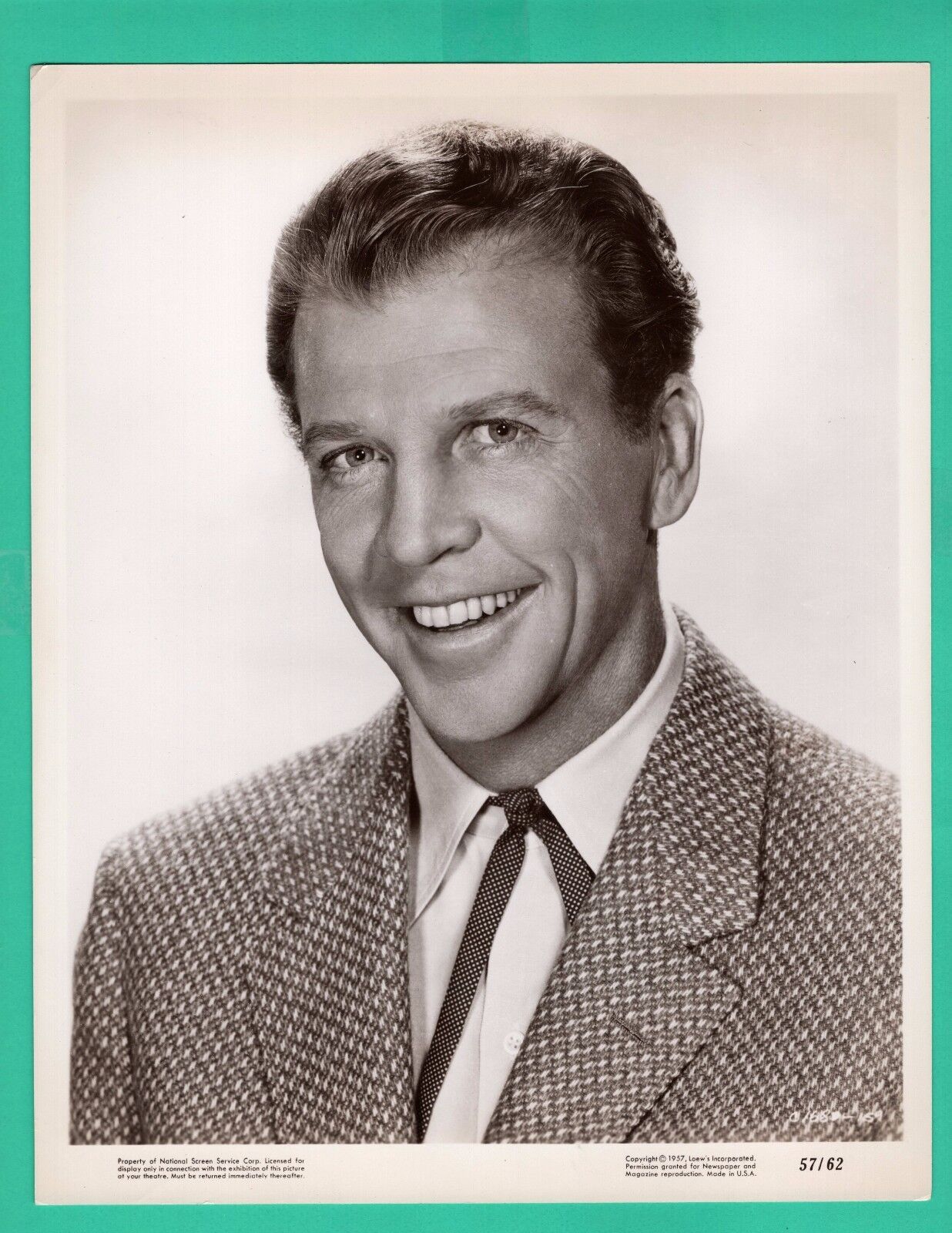 DAN DAILEY Actor Movie Star Promo 1957 Vintage Photo Poster painting 8x10