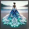 Beach Dress Girl-11CT Stamped Cross Stitch 40*40cm tapestrymarket