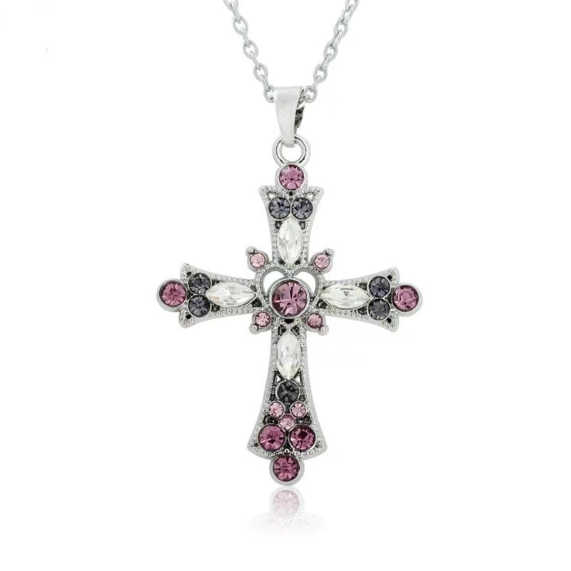 Bohemian Style Crystal Diamond Color Cross Earrings  Fashion Holiday Jewelry Earrings Spot