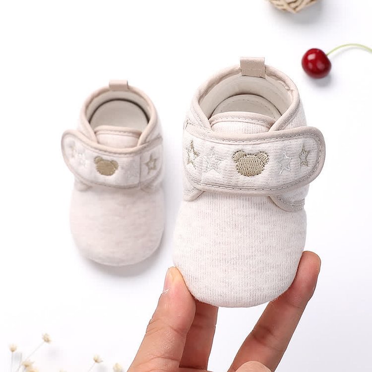 Baby Embroidered Bear Velcro Shoes