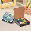 Leather Dragonfly Diamond Painting Notecard Box Rhinestones Post It Dispenser