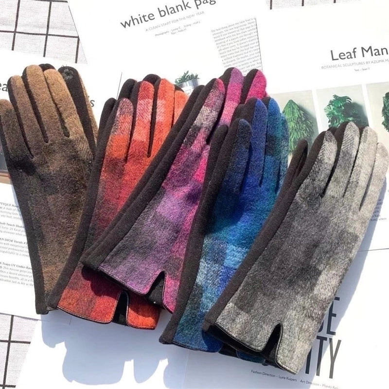 Women’s Minimalist Classic Style Color Block Gloves 1 Pair