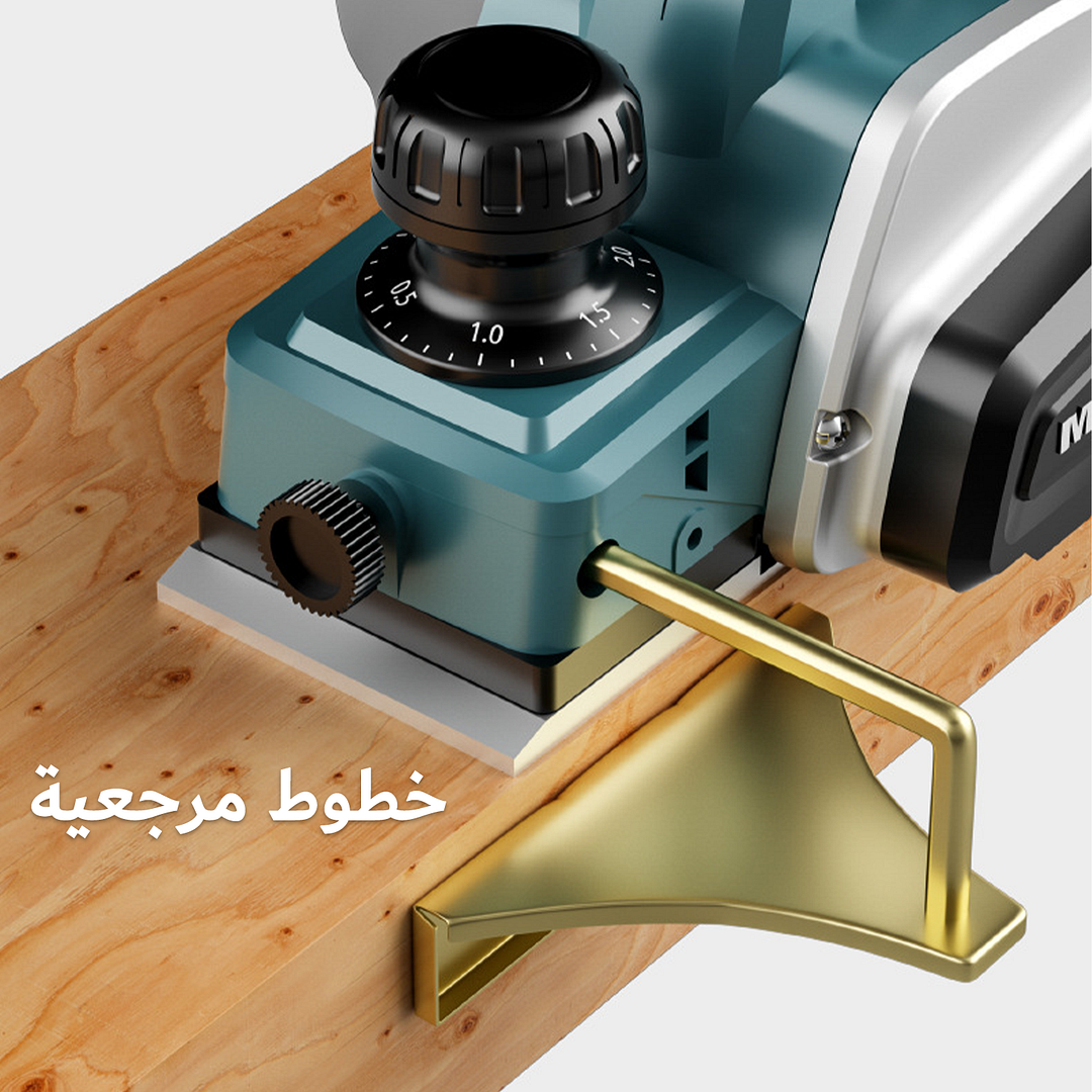 مِبْرَاة كهربائية يدوية تعمل بالبطارية &ndash; مزودة ببطاريتين وشاحن سريع، مثالية للنجارة الاحترافية