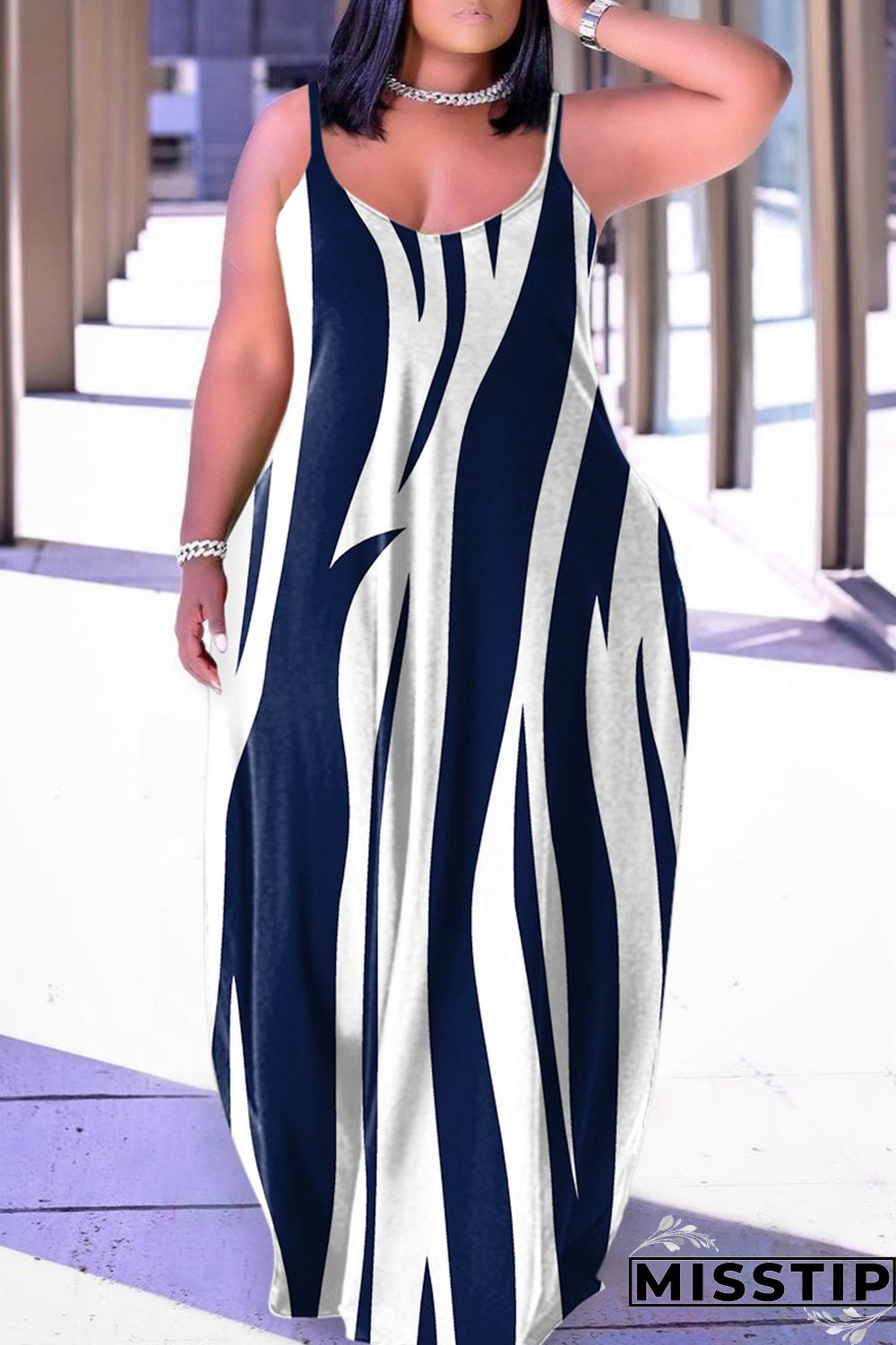 Orange Green Sexy Casual Print Backless Spaghetti Strap Long Dress Dresses