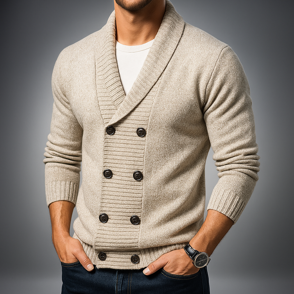 Men's Double-Breasted Shawl Collar Cardigan &ndash; Smart Layering &ndash; view 2