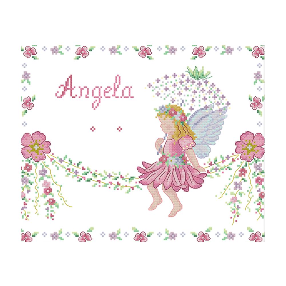 

Baby Angel Birth Certificate - 14CT Stamped Cross Stitch - 35*30cm, 501 Original