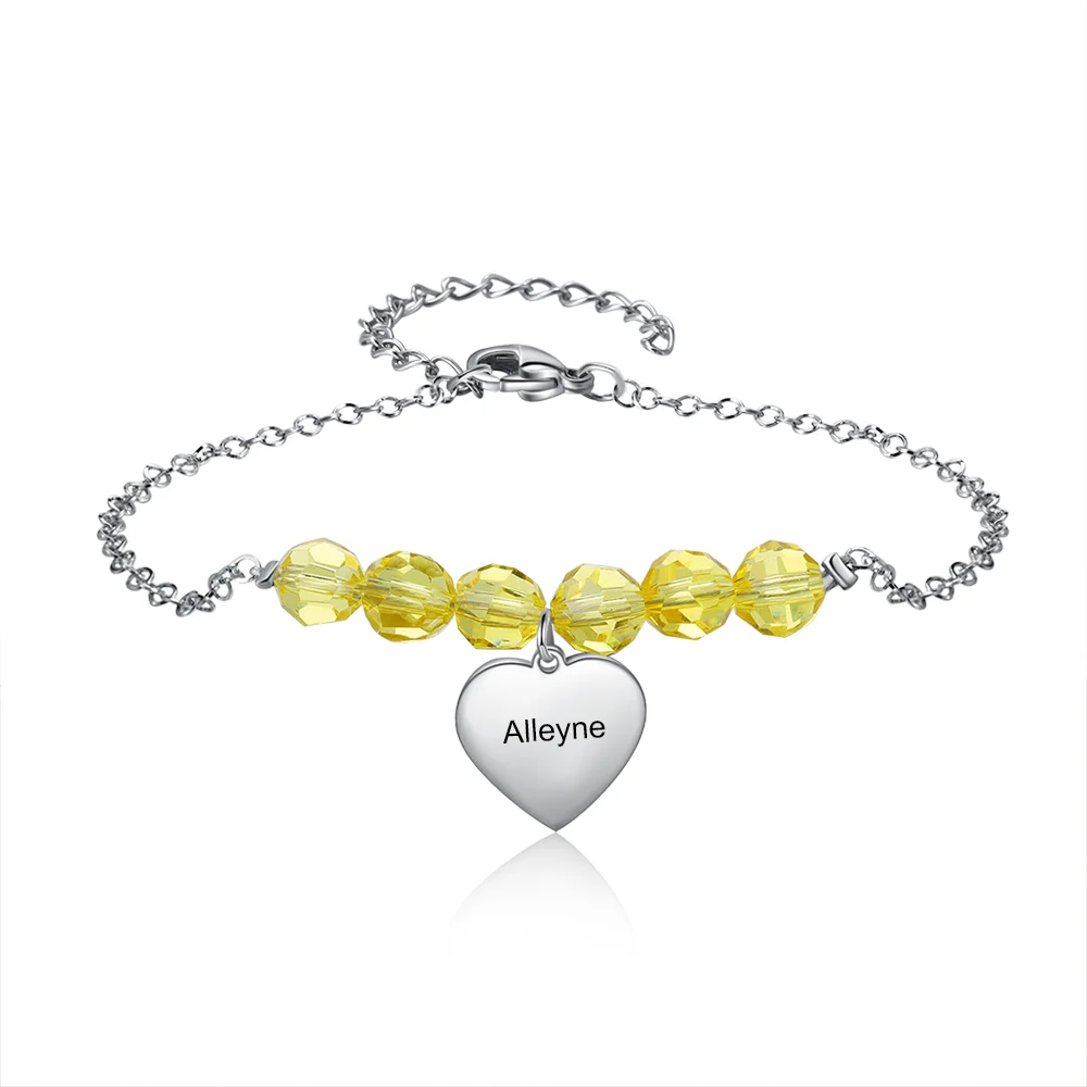 Personalisierter 1 Name Gelbes Perlenarmband n1 Kettenmachen