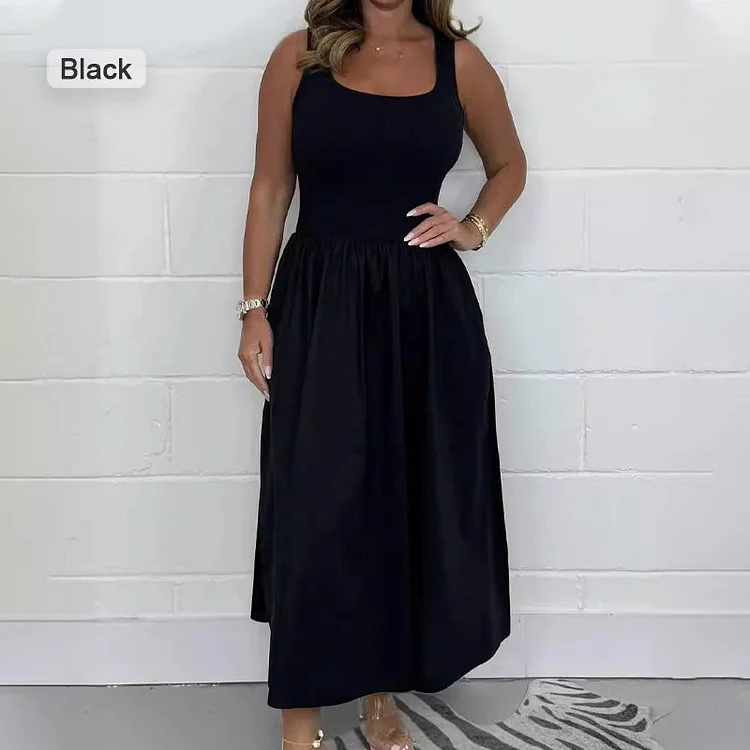 Women's Casual Solid Color Sleeveless Dress