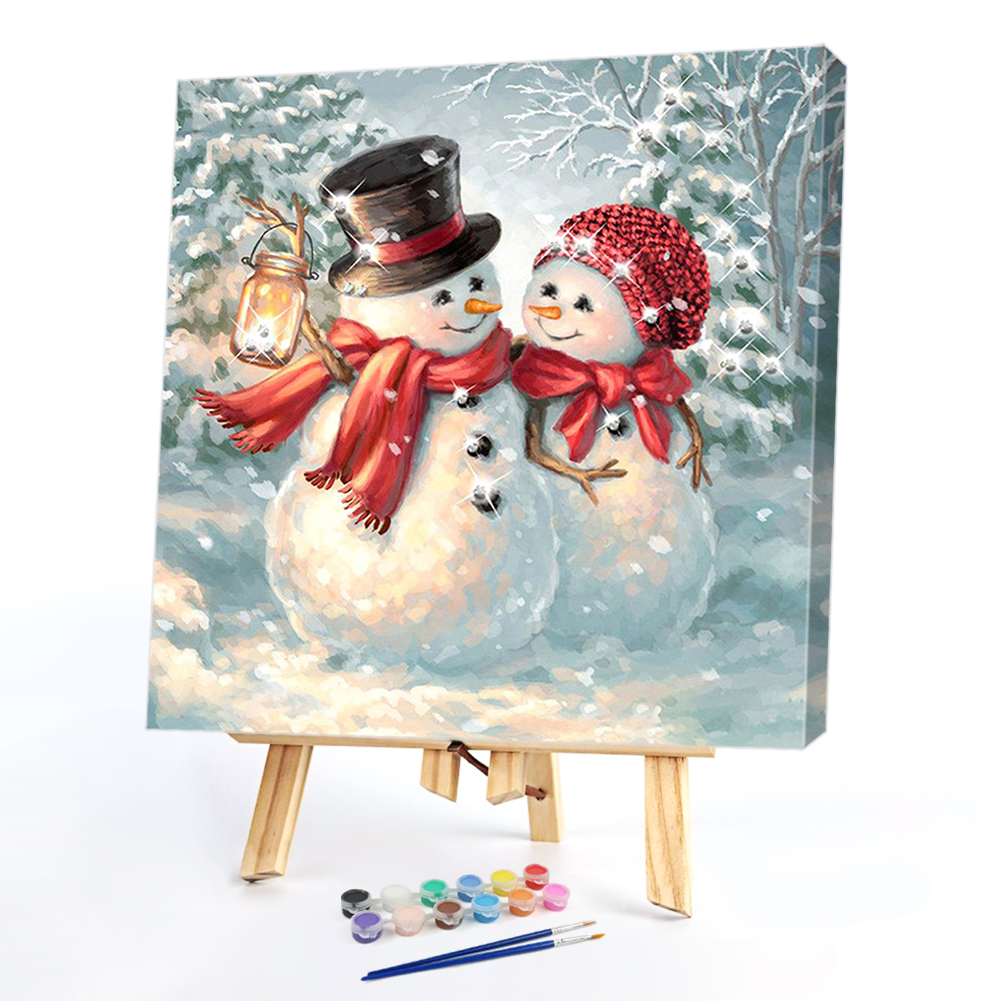 

40*40CM - Paint By Numbers - Snowman, 501 Original