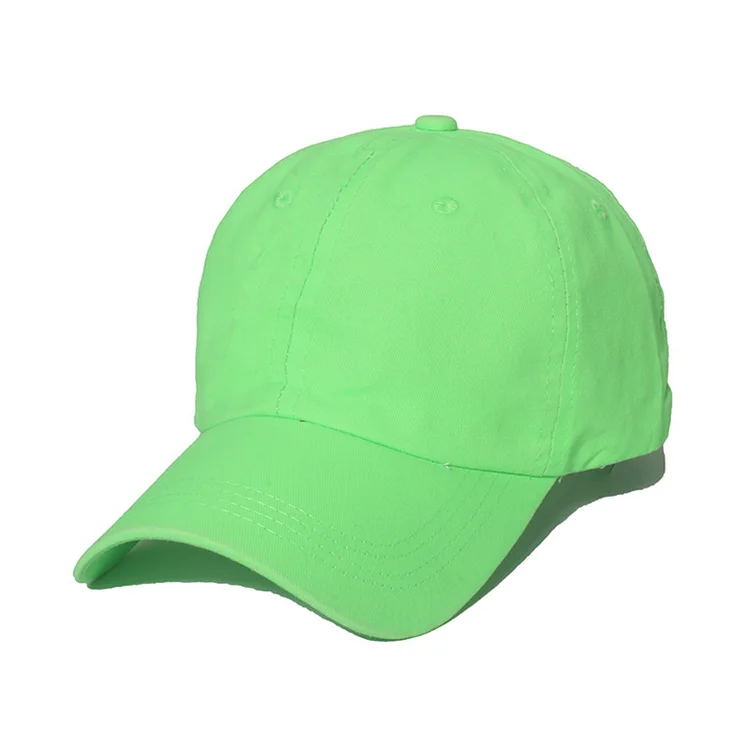 Female Summer Casual Solid Fluorescence Color Baseball Cap Adjustable Hat Baseball Cap Canvas Form for Washing Baseball Caps