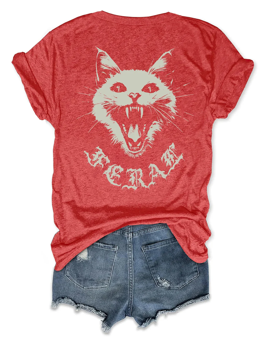 Feral Metalcore Trippy Cat T-shirt