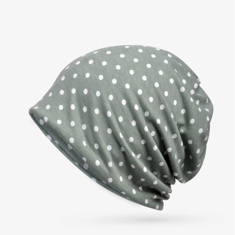 Women's Polka Dot Solid Color Dual Purpose Baotou Hat