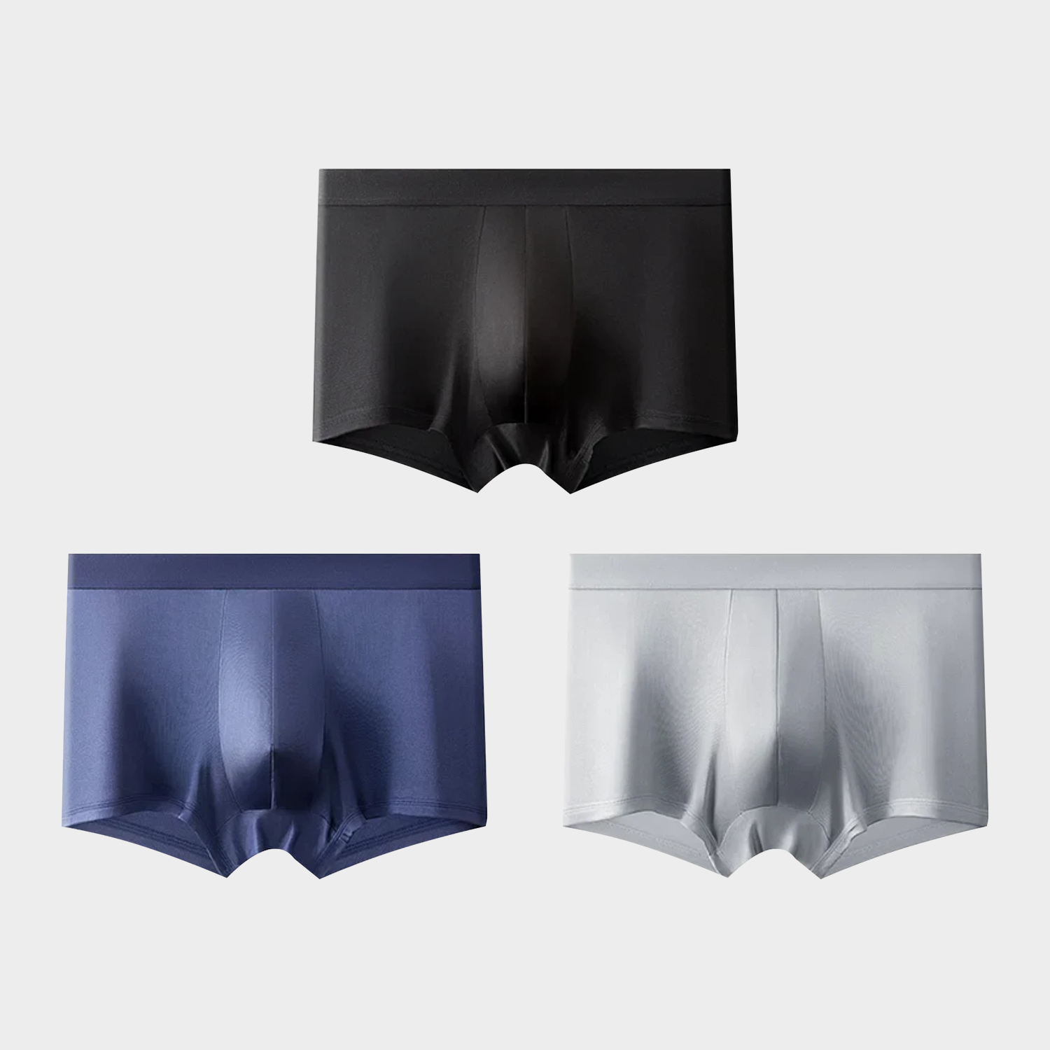 Men's 100 Silk Trunk Underwear Elasticated Mid Waist 3-Pack REAL SILK LIFE