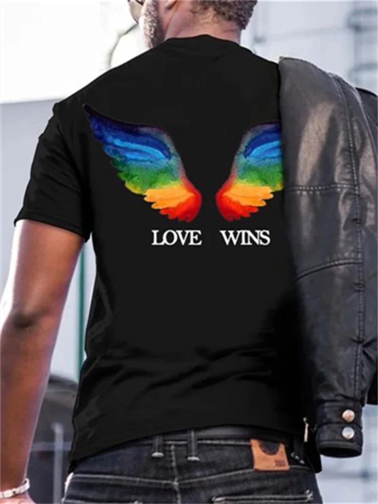 Rainbow Love Wins Comfy Cotton T Shirt