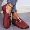 Gioiacombo&trade; Scarpe casual in pelle con punta tonda retr&ograve; da donna