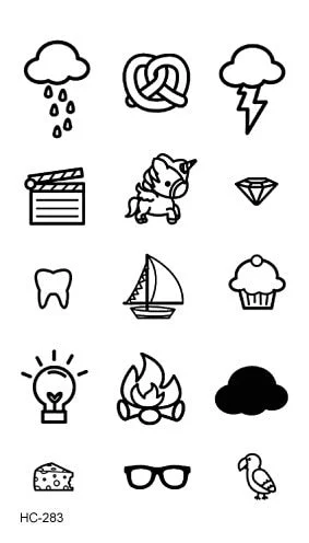 Small Sexy Lips Leaf Black Cartoon Temporary Tattoo Cute Star Tattoo Sticker Love Women Body Finger Art Waterproof Tatoo