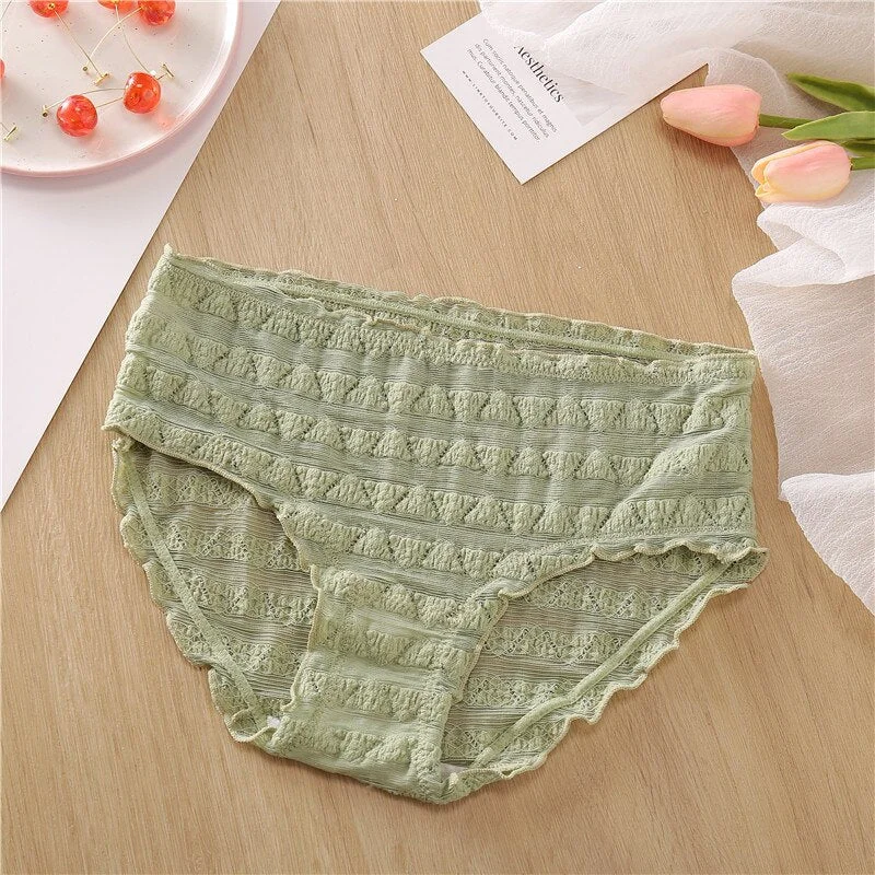 FINETOO Trendy 3D Crimping Panties Women M-XL Underpants Candy Color Underwear Soft Low-rise Ladies Briefs Female Lingerie 2021