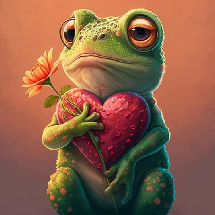 Love Frog 30*30CM(Canvas) Full Round Drill Diamond Painting gbfke