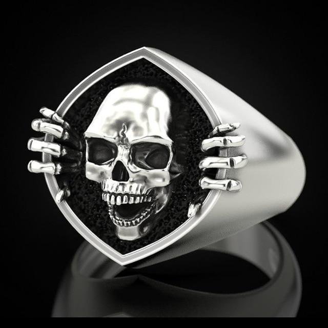 Metal Peeking Skeleton Ring