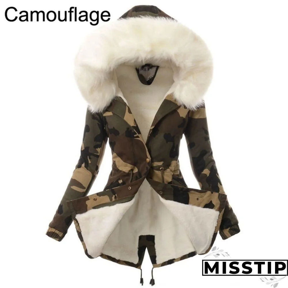 Women's Fashion Faux Fur Hooded Long Coat Winter Warm Fleece Thicken Parka Jacket Outwear Plus Size