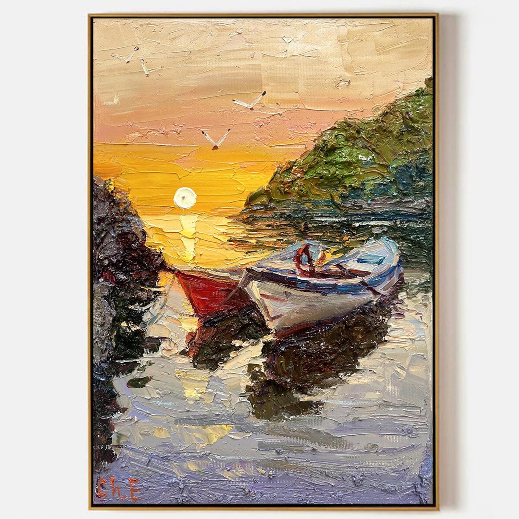 Arabelart Plein air painting Housewarming gift Coastal painting Impressionism oil AR1188