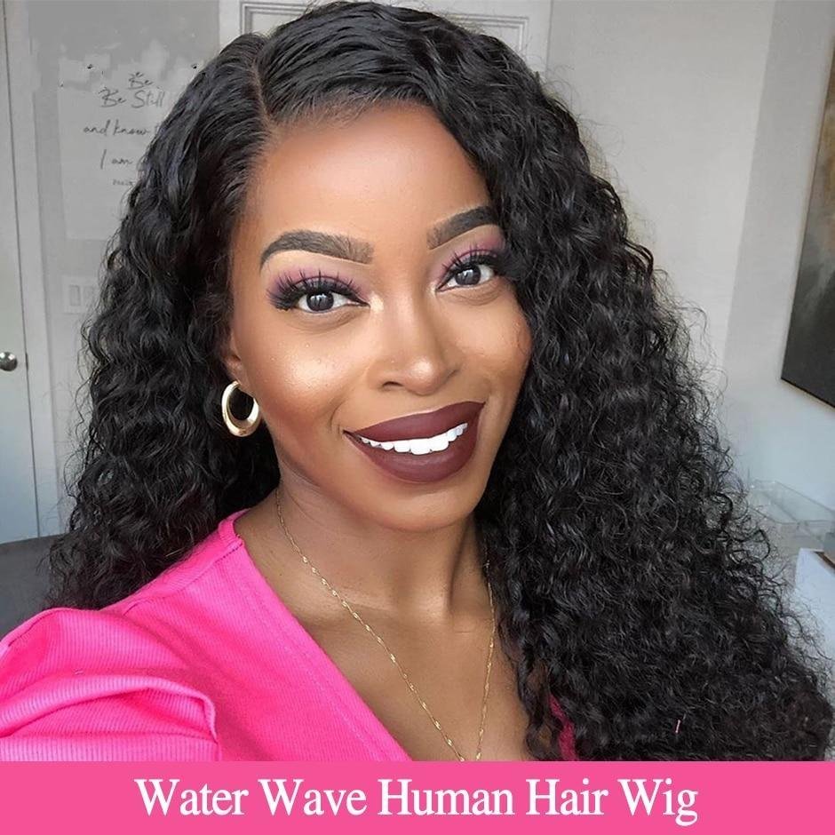 Water Wave HD Lace Frontal Human Hair Wigs-elleschic