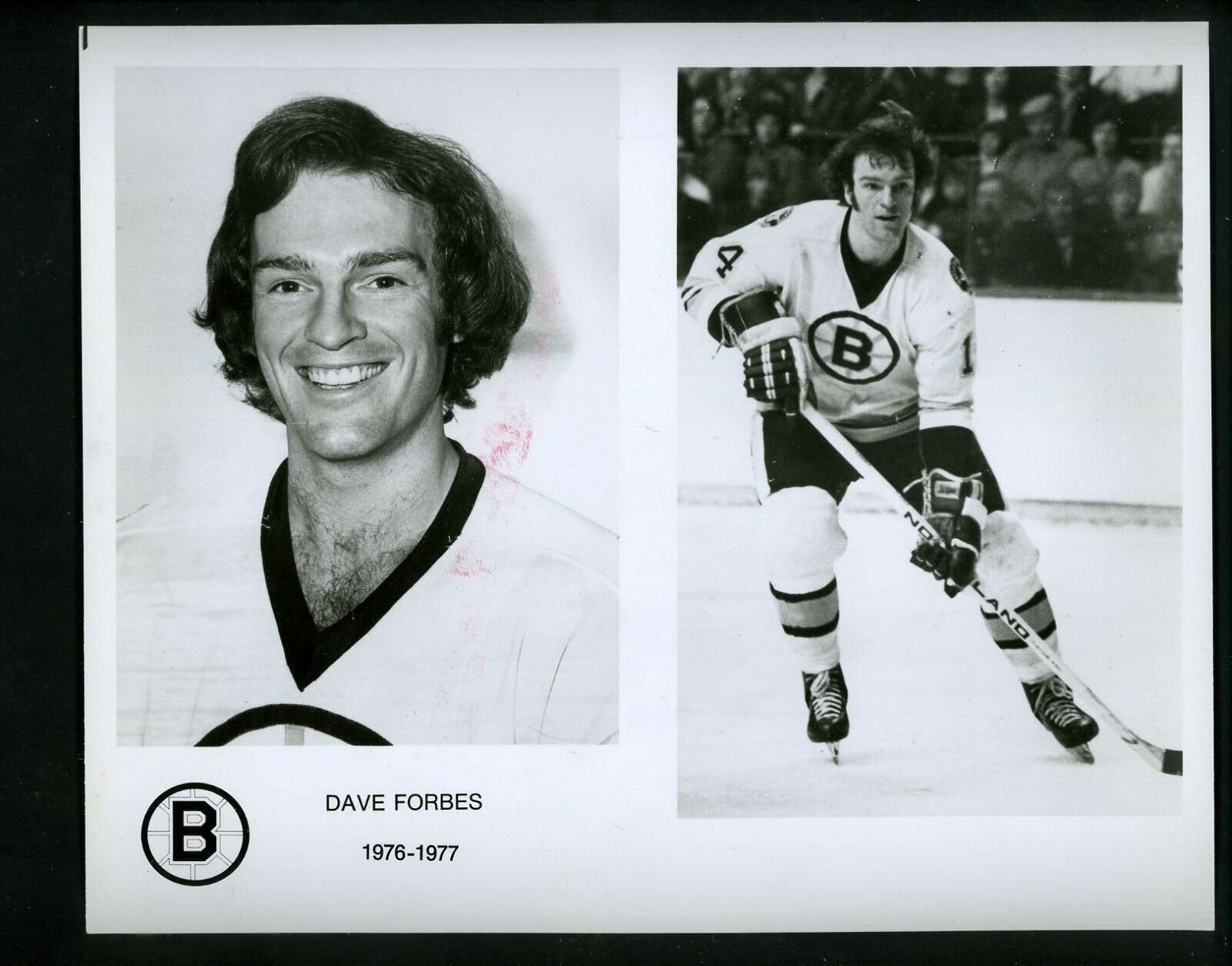 Dave Forbes Boston Bruins team issued 1976 Press Photo Poster painting