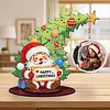 Santa Claus Photo Xmas Tree 5D DIY Diamond Art Tabletop Wood Decoration Ornament Kit