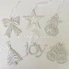 Glitter Christmas Tree Decoration Small Pendant Christmas Snowflake Star Angel Garland Pendant 