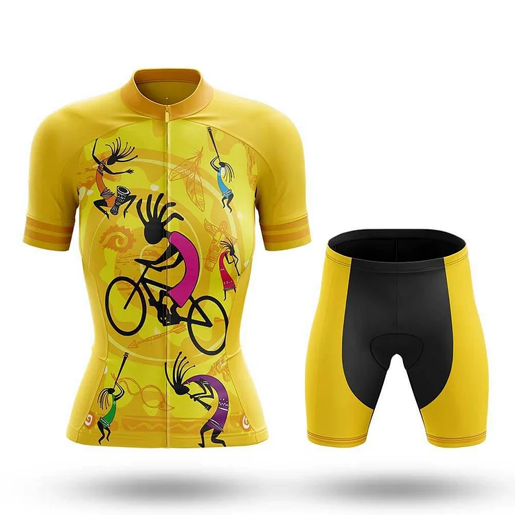 Yellow Kokopelli Women's Cycling Kit