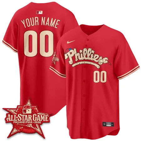 Youth Philadelphia Phillies Red 2026 MLB All-Star Custom Jersey