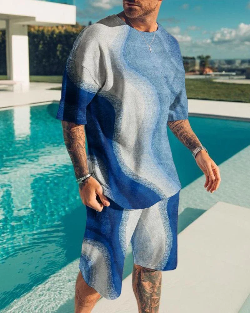 Men's Fashion Printing Shorts Suit32