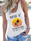 Vacation Coco Lettering Sleeveless Tank Top