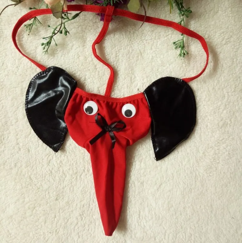 Churchf Men's Sex Underwear Elephant T-Tong Trousers Cartoon Sexy T-Pants Sex T-Tong Trousers Elephant Panties