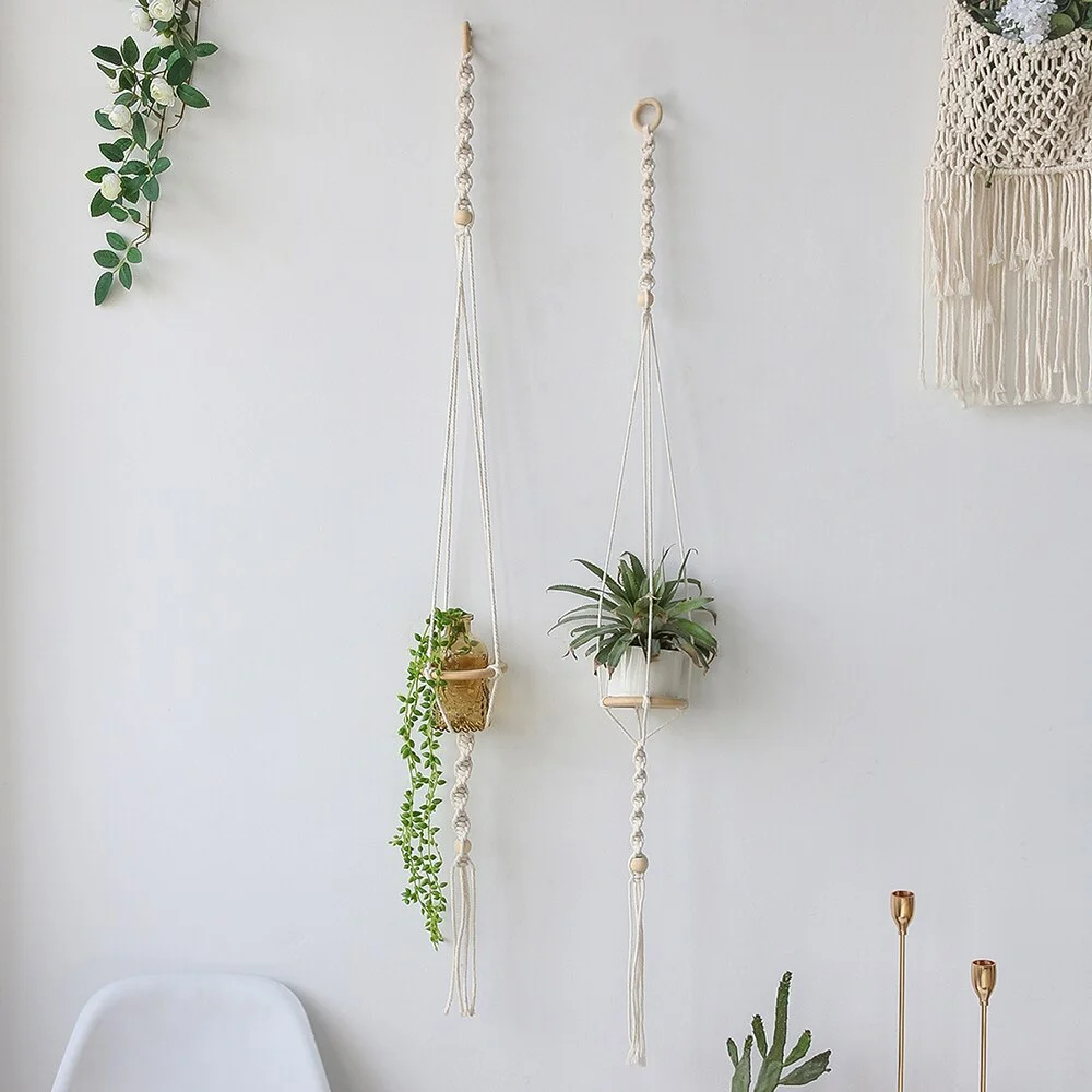 Boho Macrame Plant Hanger Indoor Outdoor Hanging Planter Decor Basket Flower Pot Holder Garden Home Decor Decoration